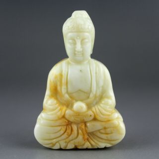 2.  4  Chinese White Jade Hand - Carved Buddha Figure Statue Collect Pendant 1234