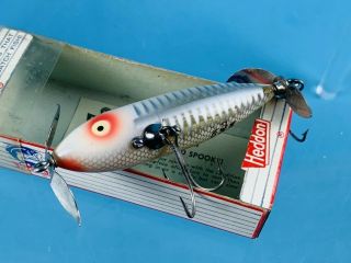 Heddon Wounded Spook Xrw White Shore Vintage Fishing Lure W/ Box