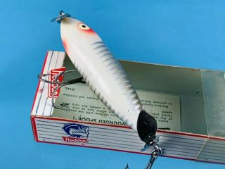 Heddon Wounded Spook XRW White Shore Vintage Fishing Lure W/ Box 3