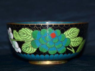 Very Fine Antique Chinese Cloisonne Bowl Flower Design