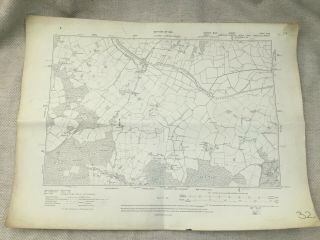 1910 Antique Map Of Sussex Kent Iden Wood River Rother Levels Old