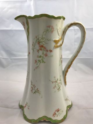 Antique Limoges Haviland & Co Chocolate Coffee Pot Flowers 9 " Tall Missing Lid