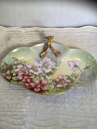 Antique Limoges Coronet France Large Hand Painted Dish.