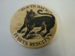 Antique Celluloid Tape Measure Black Cat Rub 