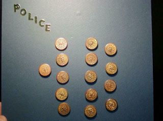 Vintage 50s Buttons - All Philadelphia Police Buttons,  15 Buttons In All,  Carded