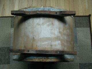 Antique Table Hand Crank Wood Wooden Barrel Butter Churn 4
