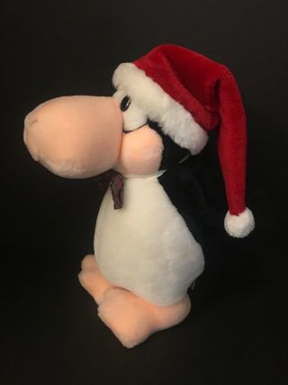 Vintage 1980s 1987 Opus Penguin Santa Christmas Plush 13” Dakin Bloom County