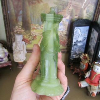 Vtg FAUX GREEN JADE ELEPHANT FIGURINE Chinese Dollhouse Statue Sculpture Italy 5