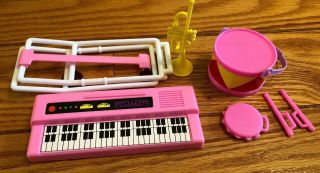 Vintage 1992 Barbie Musical Instruments 10176504 Keyboard Drum Horn Tamb