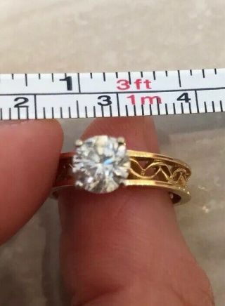 14k Solid Yellow Gold Diamond Engagement Ring Vintage Antique Women’s Wedding 7