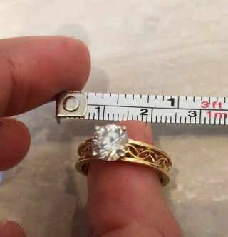 14k Solid Yellow Gold Diamond Engagement Ring Vintage Antique Women’s Wedding 8