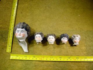 5 X Excavated Vintage Victorian Painted Doll Head Hertwig & Co Age 1890 A 13251