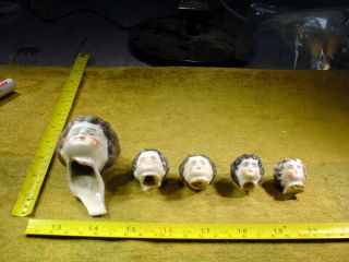 5 x excavated vintage victorian painted doll Head Hertwig & Co age 1890 A 13251 2