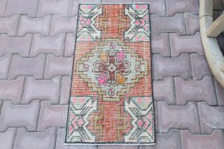 Vintage Bathroom rug,  1.  5x2.  9 ft,  Handmade rug,  Small Area Rug,  Vintage rug 2x3 2