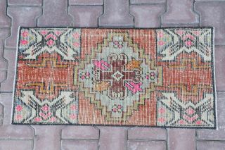 Vintage Bathroom rug,  1.  5x2.  9 ft,  Handmade rug,  Small Area Rug,  Vintage rug 2x3 4