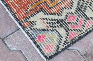 Vintage Bathroom rug,  1.  5x2.  9 ft,  Handmade rug,  Small Area Rug,  Vintage rug 2x3 8