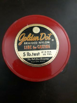 Vintage Golden Dot Braided Nylon Casting Line 5lb.  50yds.  Nos
