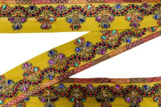 Vintage Indian Sari Border Trim 1 Yd Women Antique Sari Trim Ribbon St2414
