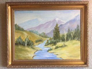 Vintage Landscape Oil Painting,  Signed