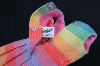 Vintage Barbie - FUN ' N GAMES 1619 Rainbow Stripe Dress 3