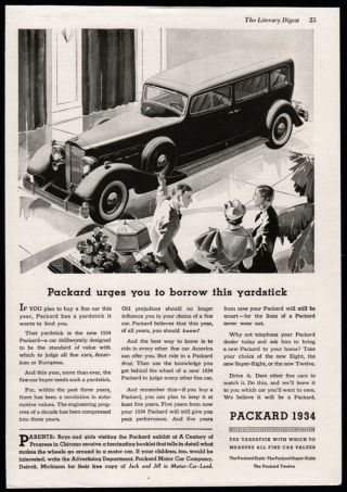 1934 Packard 4 - Door Sedan Antique Car Ad