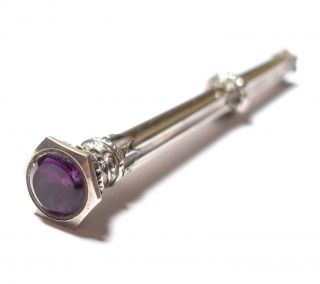 Antique Victorian Silver & Amethyst Glass Propelling Pencil
