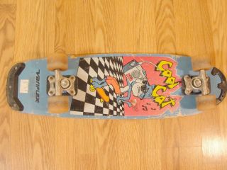 Rare Vintage Variflex Cool Cat Skateboard Old School Wood