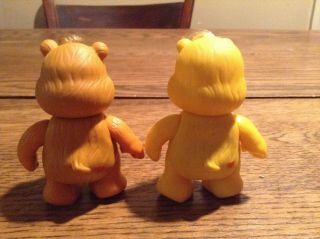 Vintage Care Bears Birthday Bear & Tender Heart 1983 Poseable Figures 3.  5 inches 3