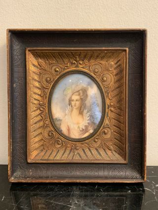 Antique French Oval Miniature Portrait Painting