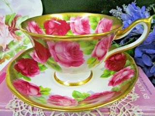 Royal Albert Tea Cup And Saucer Old English Rose Pink Rose Pattern Teacup Gold