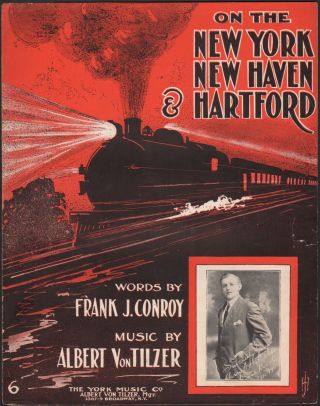 1911 Railroad Antique Sheet Music On The York Haven & Hartford Train
