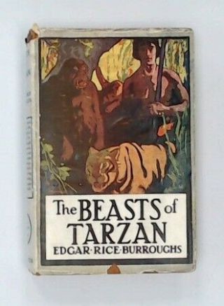 Antique 1919 The Beasts Of Tarzan By Edgar Rice Burroughs 4th Edition Book - S95