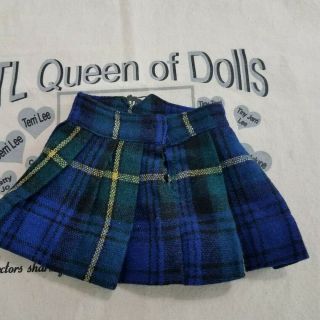 Vintage Terri Lee doll clothes,  2 items Plaid wool skirt and Train dress 2