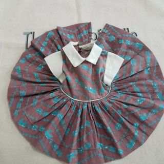 Vintage Terri Lee doll clothes,  2 items Plaid wool skirt and Train dress 4