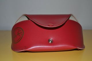 Rare Vintage Ray Ban Red Gold Embossed Leather Sunglass Case 1990s