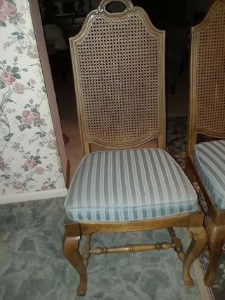 2 VINTAGE 1965 CANE BACK DINING ROOM CHAIRS BY LOUISVILLE FURNITURE CO.  CON 4
