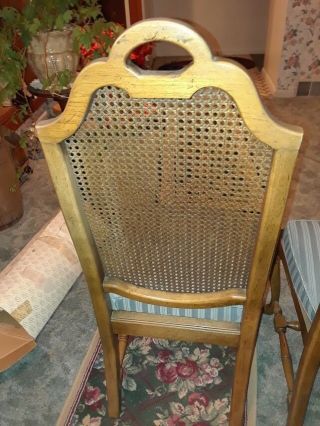 2 VINTAGE 1965 CANE BACK DINING ROOM CHAIRS BY LOUISVILLE FURNITURE CO.  CON 6