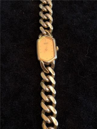 Seiko Quartz Vintage Gold Tone Ladies Watch Bracelet Gold Face 2e20 - 5369