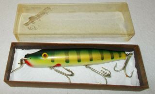 Nos - Vintage Musky Lure Old Wooden Bait Co.  Leviathan 1101 In Cb Box - Ontario