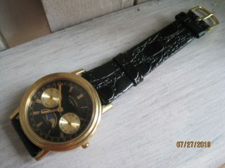 Elegant 80 ' s Vintage Style ROTARY Moonphase Gold Plated Gent ' s Quartz Watch. 5