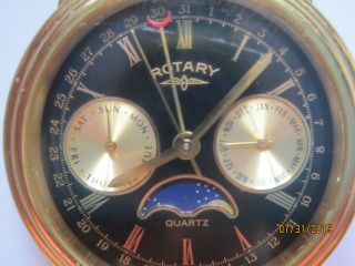 Elegant 80 ' s Vintage Style ROTARY Moonphase Gold Plated Gent ' s Quartz Watch. 8