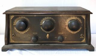 Antique 1920s Melodee Mel - O - Dee 5 Knob Table Radio