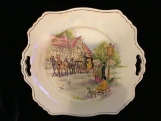 Old Royal Winton Grimwades Happy Days England Cake Plate Hand Painted Antique