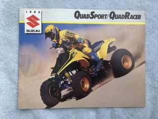 Vintage 1986 Suzuki Sales Brochure Quadsport Lt230g,  Quadracer Lt250rg