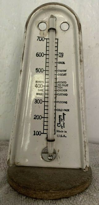 Vintage Chaney Tru - Temp Oven Thermometer 439 Antique Advertising