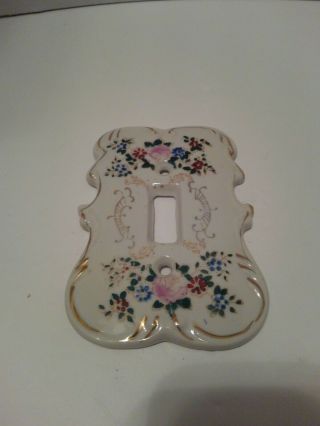 Vintage Arnart Creations Handpainted Ceramic Single Switch Plate Cover