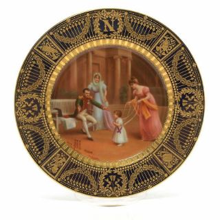 Antique Royal Vienna Porcelain Hand Painted Napoleon Plate Dresden