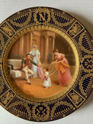Antique Royal Vienna Porcelain Hand Painted Napoleon Plate Dresden 3