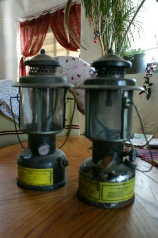 Coleman Vintage Us Military Gas Lanterns 1984 & 1982,  Two Lanterns,