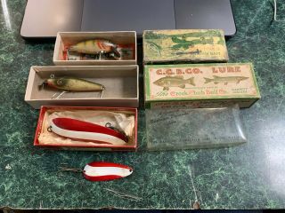 4 Vintage Fishing Lures - Some Boxes